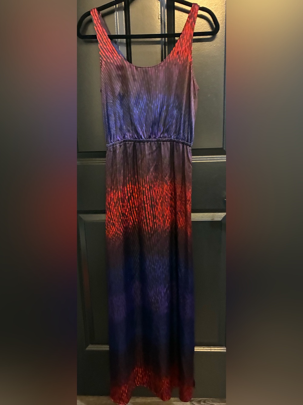 Like New Club Monaco Satin Ombre Red & Purple Maxi Dress. Sz 4